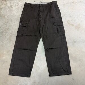 VTG Y2K Wrangler Hero Originals Cargo Pants Brown Relaxed Fit Mens Size 36x30